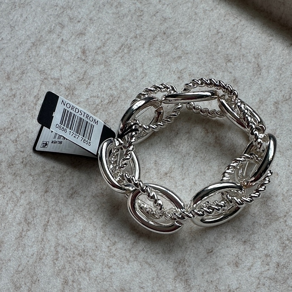 Nordstrom Twisted Silver Chain Bracelet